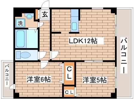 トアピエス須磨(2LDK/7階)の間取り写真