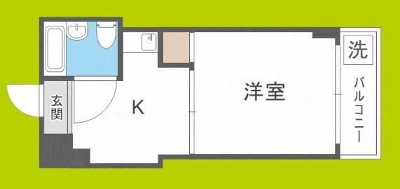 ロイヤルゆたか2号館(1K/5階)の間取り写真