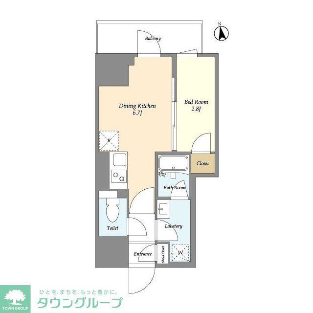 クラリティア上野稲荷町(1DK/3階)の間取り写真