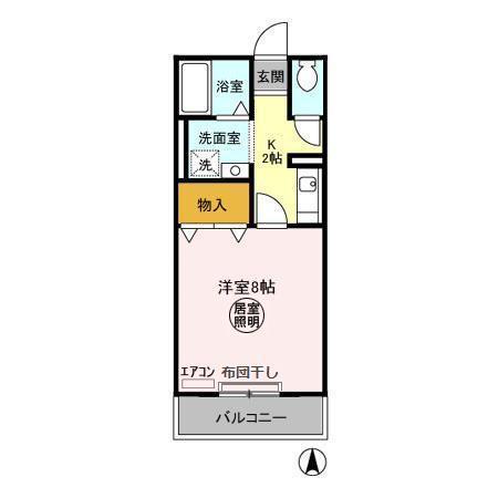 アーバンライフ(1K/2階)の間取り写真