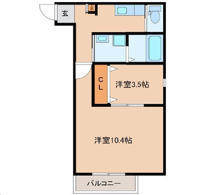 ブラン荒井B棟(2K/3階)の間取り写真