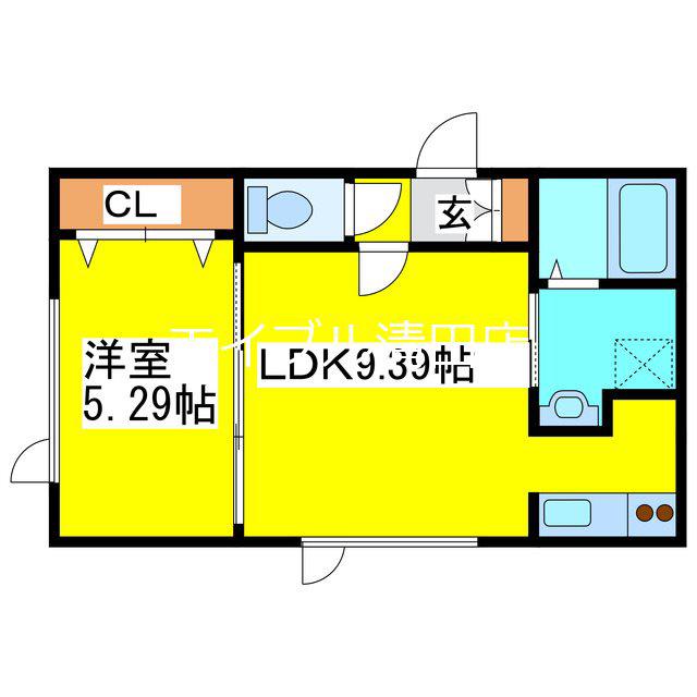 ル・フォート清田II(1LDK/4階)の間取り写真