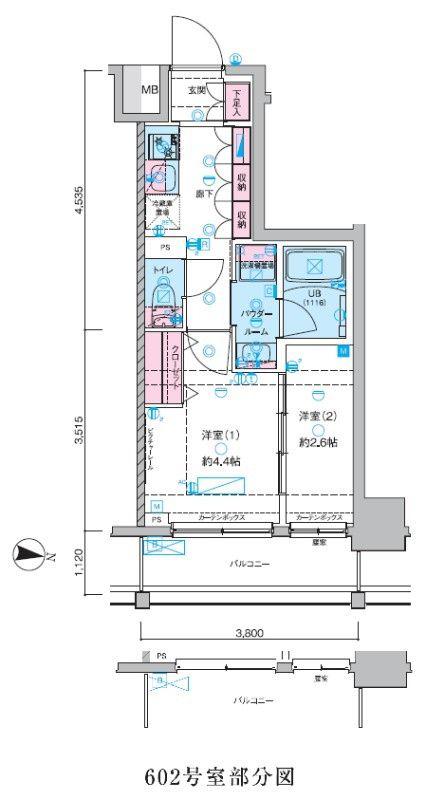 GENOVIA木場II(2K/7階)の間取り写真