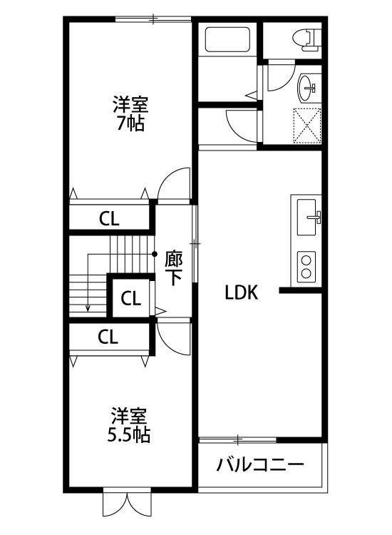 AVANZATOII(2LDK/2階)の間取り写真