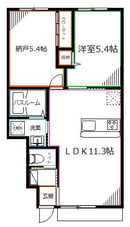 ウエルストン小金井(1SLDK/1階)の間取り写真
