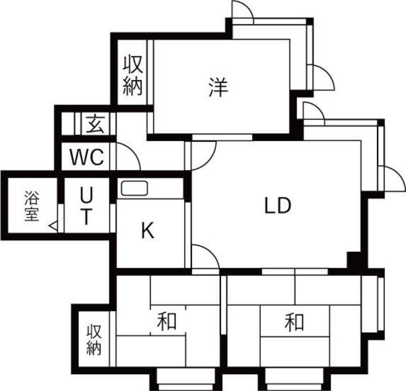 フロスティ東苗穂C棟(3LDK/1階)の間取り写真