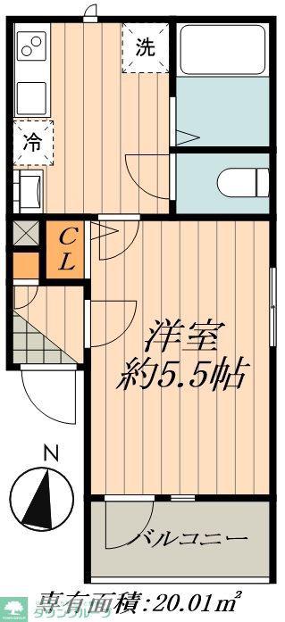 グランコート南小岩(1K/3階)の間取り写真