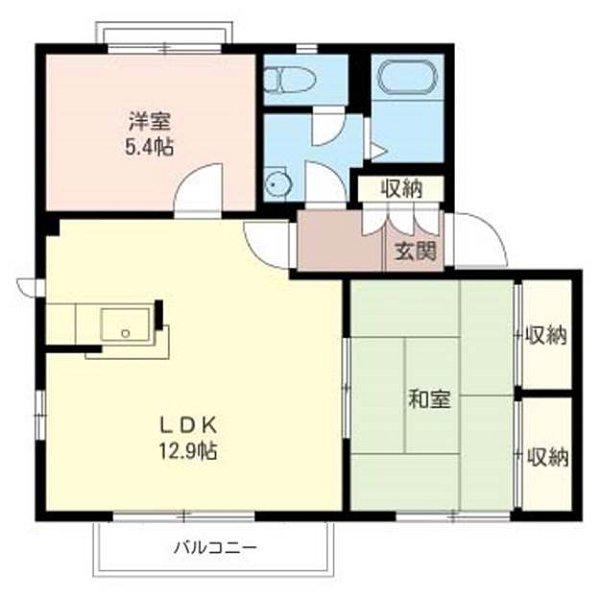 グリーンパーク高南台G(2LDK/2階)の間取り写真