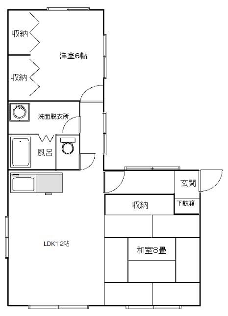 グランクリュー鷹匠B(2LDK/2階)の間取り写真