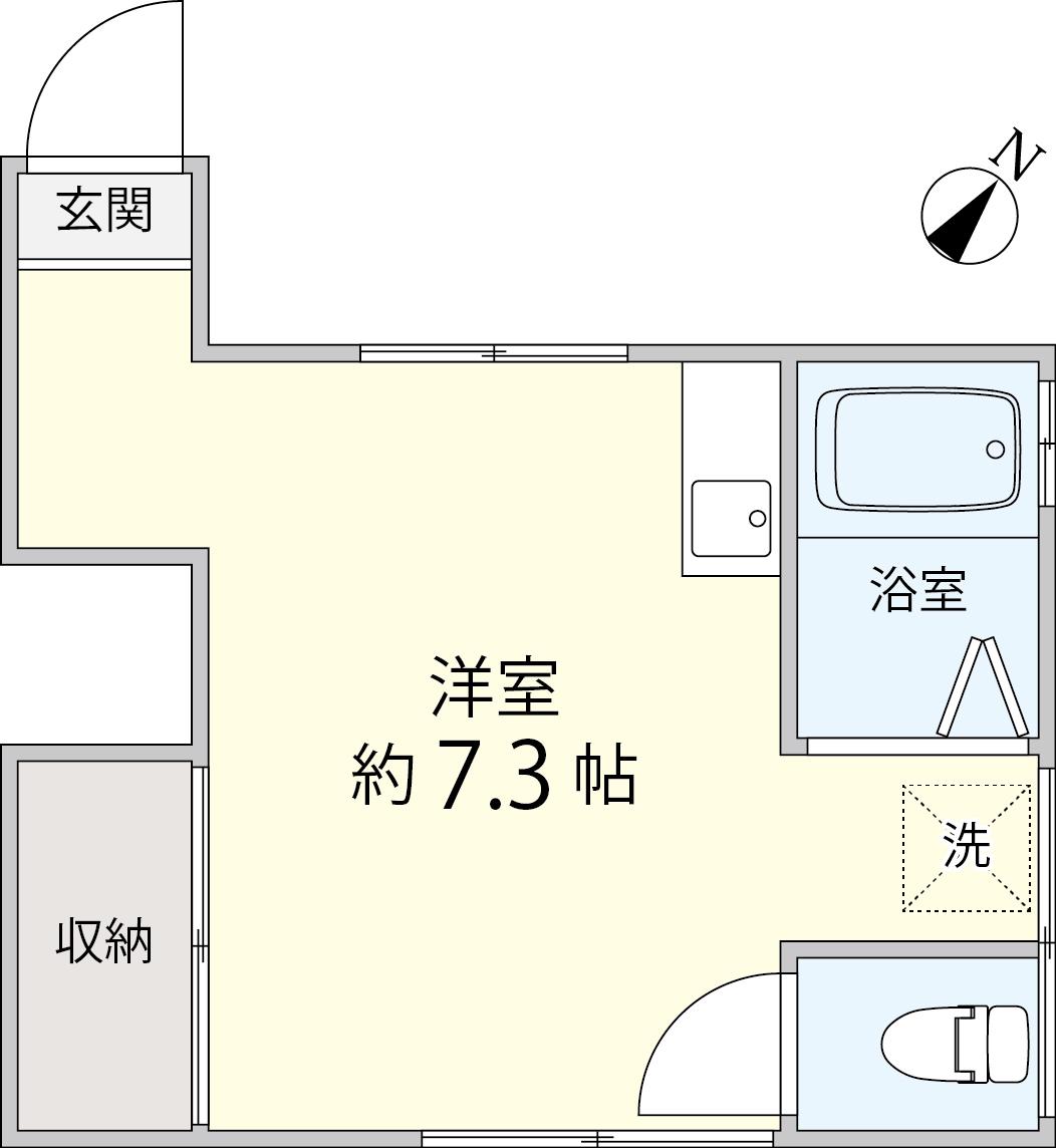 メゾン落合(ワンルーム/2階)の間取り写真