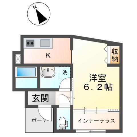 モンテ鎌倉(1K/1階)の間取り写真
