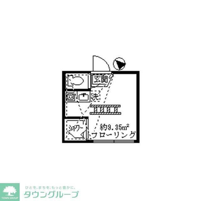 フェリスアース(ワンルーム/2階)の間取り写真