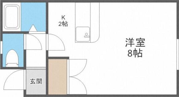 マンションイーグル(1K/2階)の間取り写真