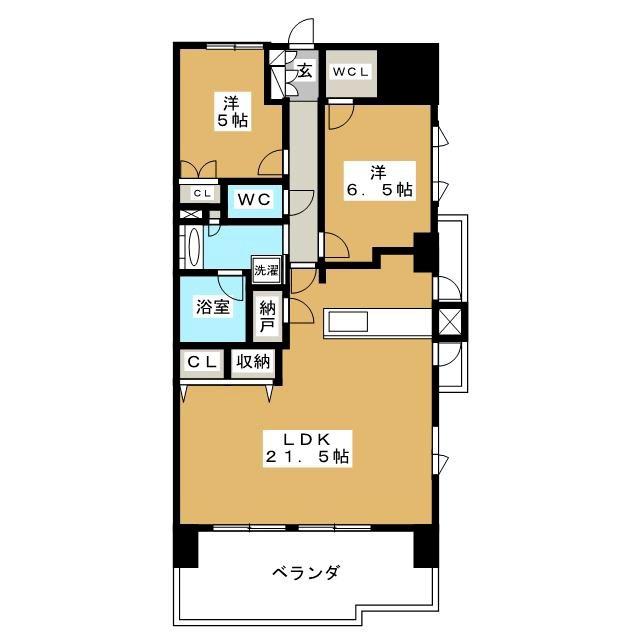 プラウド八王子明神町(2LDK/11階)の間取り写真