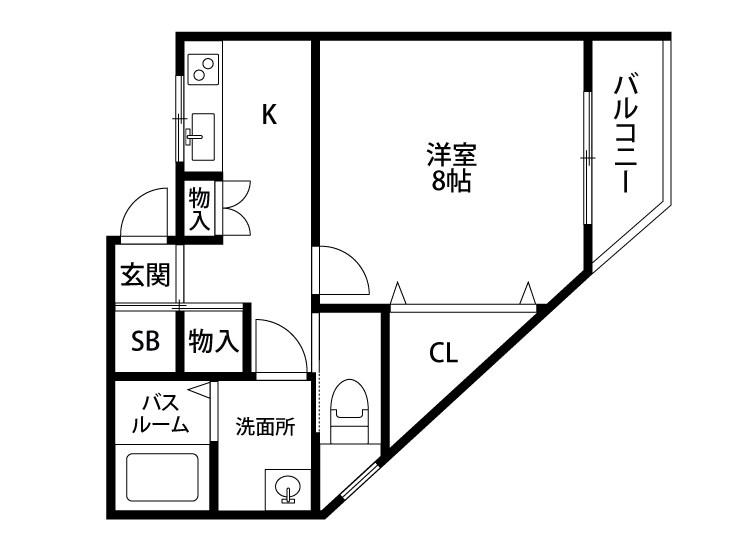 ロイヤルコート浜松町(1K/1階)の間取り写真