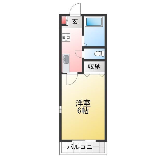 カオパレスNO23(1K/2階)の間取り写真