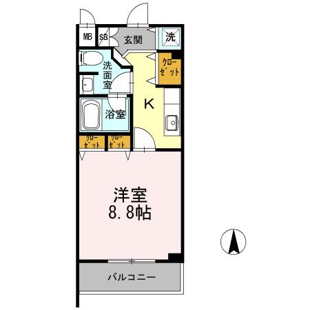カスタリア堺筋本町(1K/11階)の間取り写真