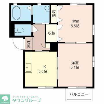 ル・シエル(2K/2階)の間取り写真