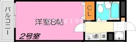 サンライン成育(1K/2階)の間取り写真