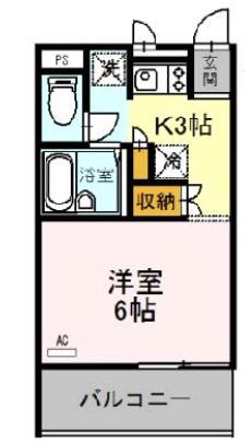 ASAHI(1K/3階)の間取り写真