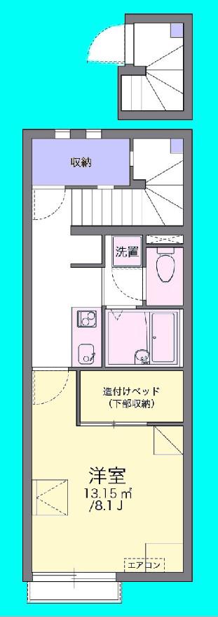 ヴィラ南田附II(1K/2階)の間取り写真