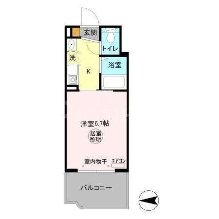 パティオ坂巻(1K/2階)の間取り写真