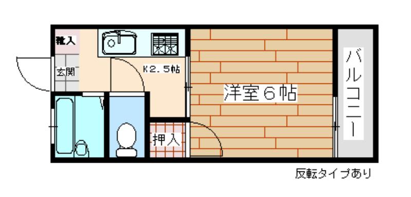 カレッジGATE(1K/2階)の間取り写真