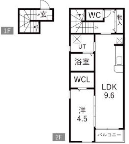 S.CREST(1LDK/2階)の間取り写真