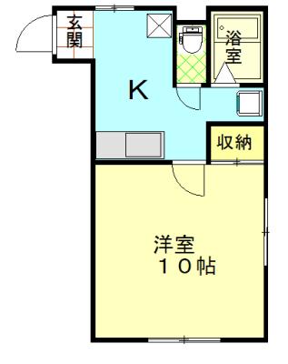 アンソレイユ平和(1K/1階)の間取り写真