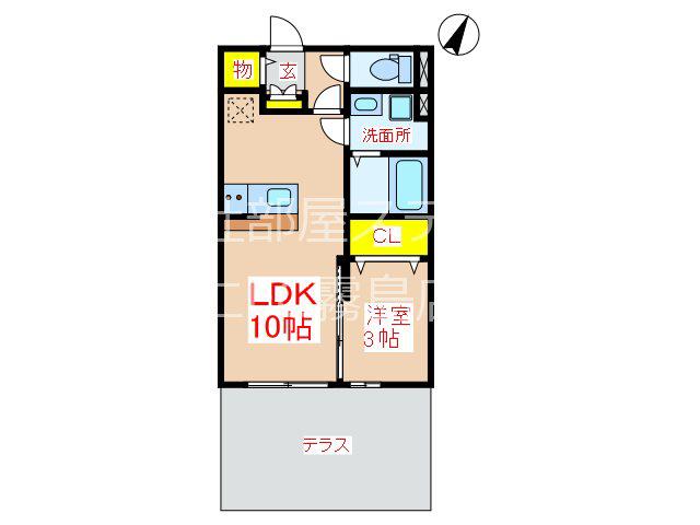 セジュール昴(1LDK/1階)の間取り写真