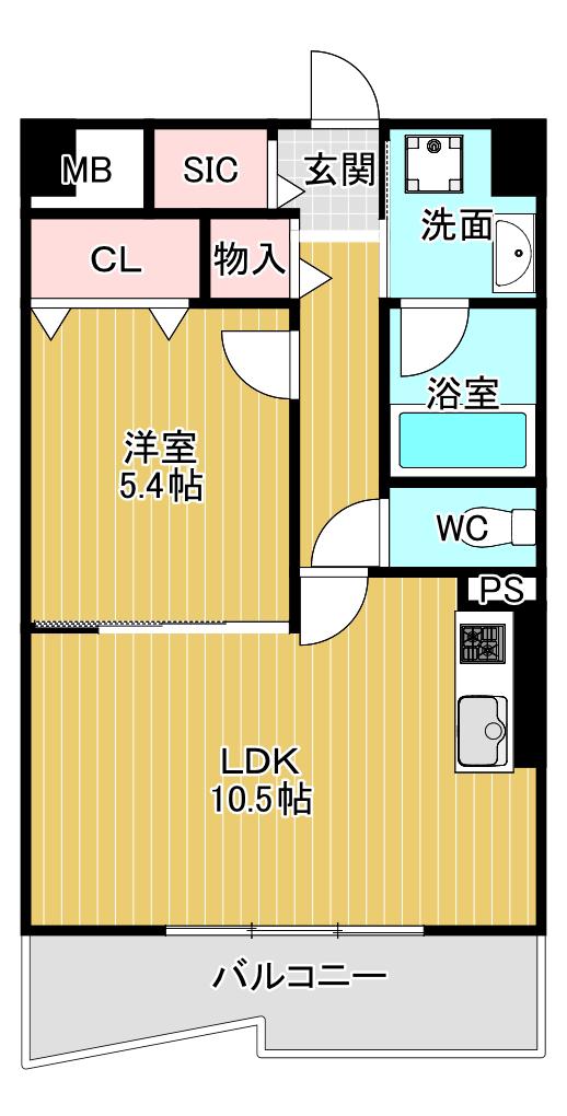 カンマキーノ(1LDK/5階)の間取り写真