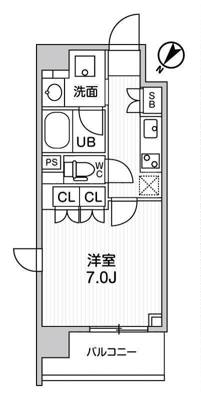 ディームス大塚(1K/3階)の間取り写真