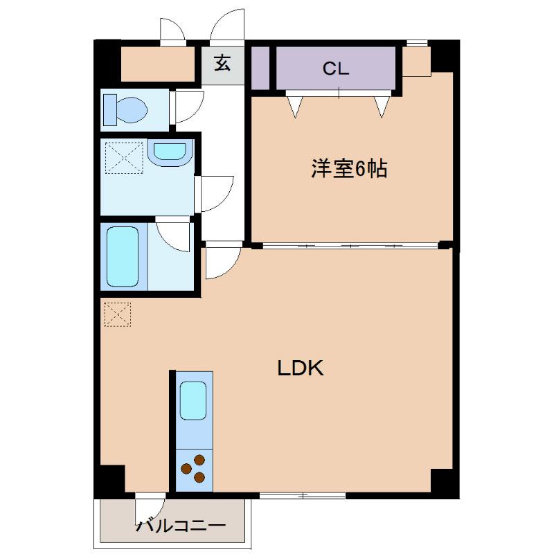 ディープインフォレスト1(1LDK/2階)の間取り写真