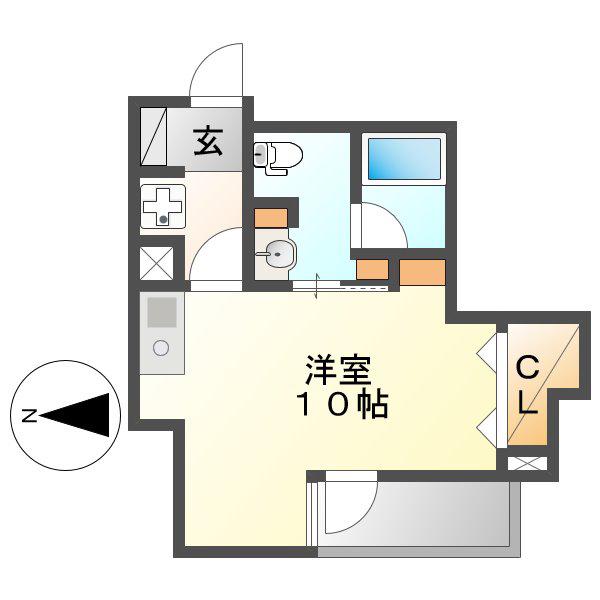 パークアクシス新栄(ワンルーム/11階)の間取り写真