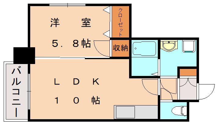 ERIOS COURT 中津口(1LDK/5階)の間取り写真
