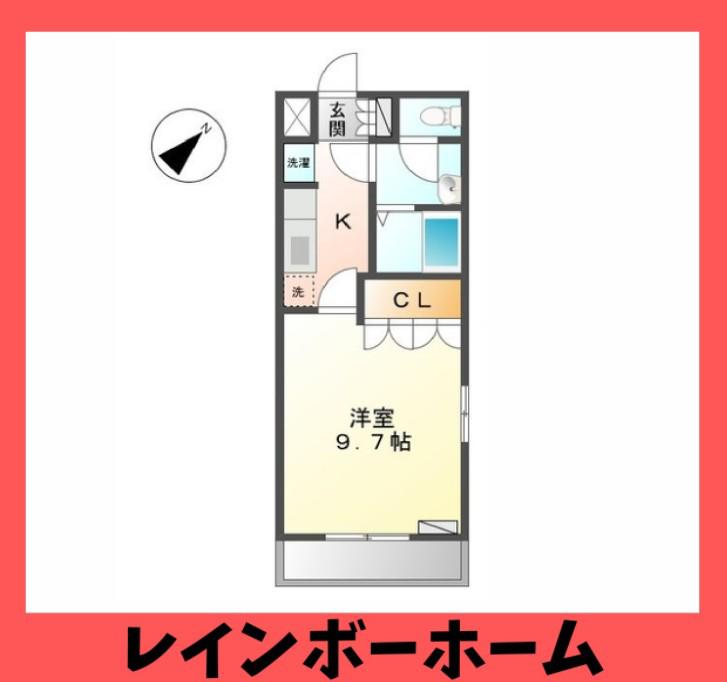 ティープラントI(1K/2階)の間取り写真