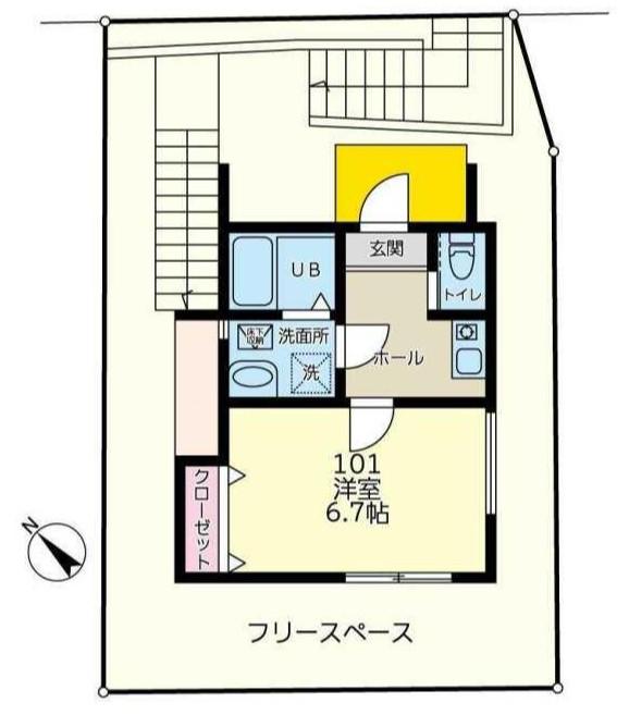 サンシャルム(1K/1階)の間取り写真