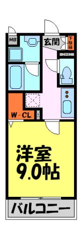 FELICE(1K/1階)の間取り写真