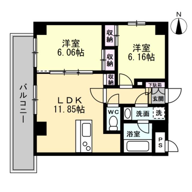 ファースト・レーベン大手町ANNEX(2LDK/8階)の間取り写真