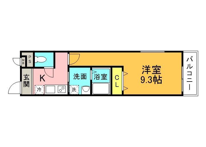 フジパレス阪急塚口駅東ウエスト(1K/1階)の間取り写真