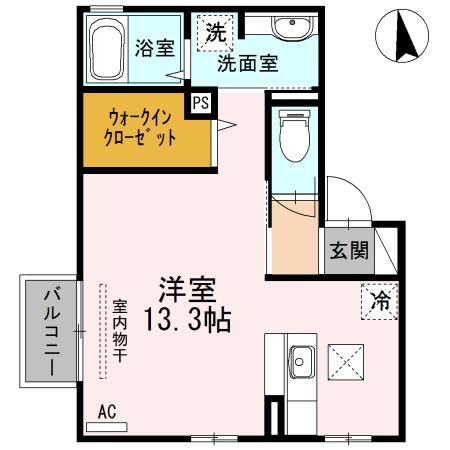 FAMILL(ワンルーム/1階)の間取り写真