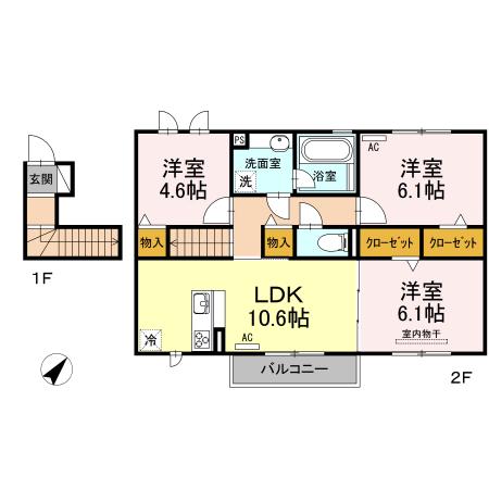 アヴァンセ(3LDK/2階)の間取り写真