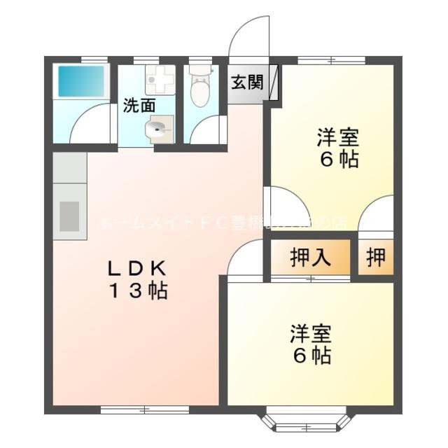 フォレスタTCII(2LDK/1階)の間取り写真