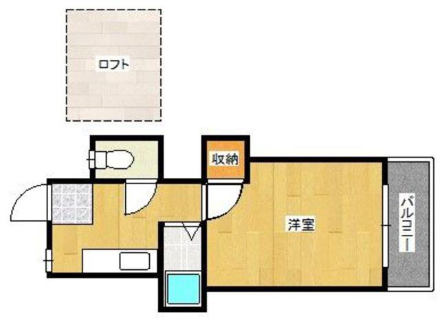 エクセルハイツ唐原(1K/2階)の間取り写真