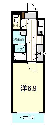 エスペランス(1K/1階)の間取り写真