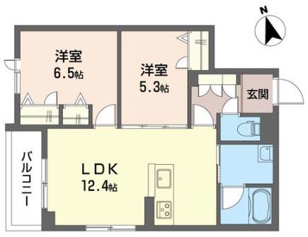 シャンデ モンターニュ(2LDK/3階)の間取り写真