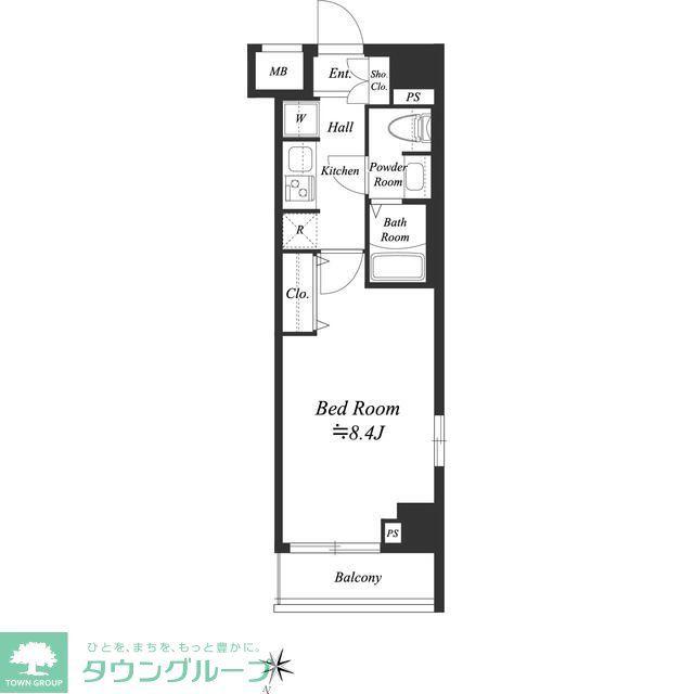 GENOVIA荻窪IISKYGARDEN(1K/2階)の間取り写真