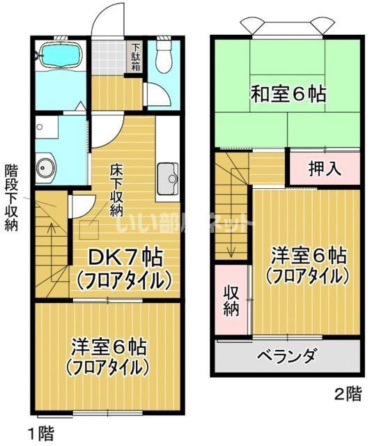 フラワーハイツ(3DK/1階)の間取り写真