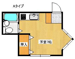 ピエールカルダン(ワンルーム/4階)の間取り写真