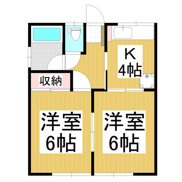 滝ハイツ(2K/2階)の間取り写真